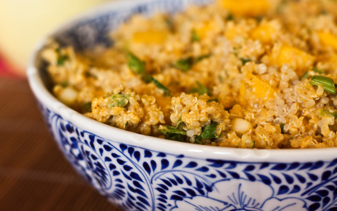 QUINOA SALAD WITH MANGO – FENNEL KIMCHI
