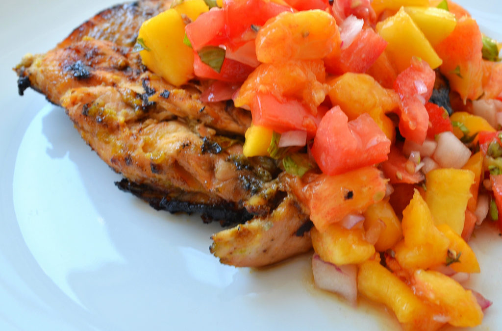PEACHY CHICKEN WITH PEACH SALSA