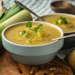 Curried Potato Leek Soup with Spinach