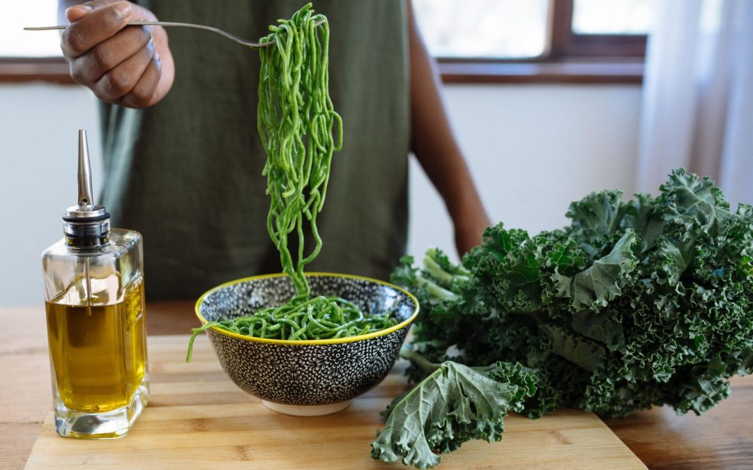 Kale Pesto with Vegetable Noodles