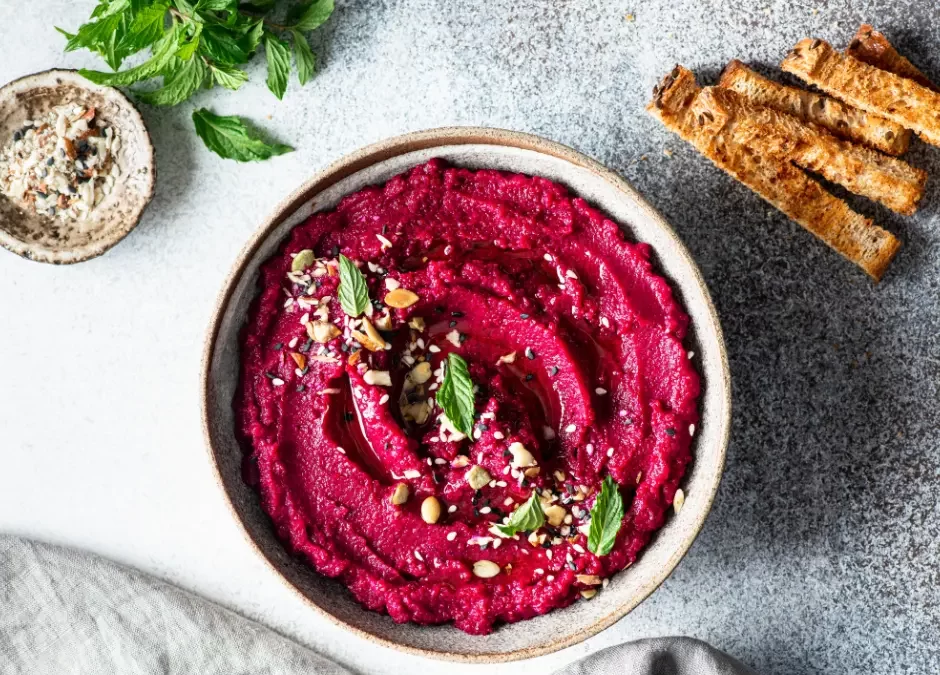Sumac and Chipotle Roasted Beet Hummus